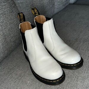 Dr. Martens White Ankle Boots